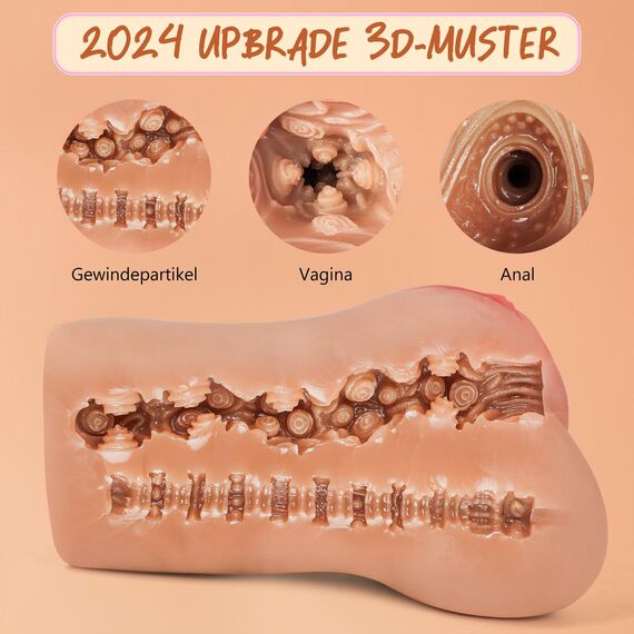 Realistische Masturbator, Sexspielzeug für Männer, 855G Schwergewichts Masturbator, Taschenmuschi, Realistischer großer Riemen, 3D-Vagina, Klitoris, Anus, tragbarer 3D Masturbator erotisches 2025