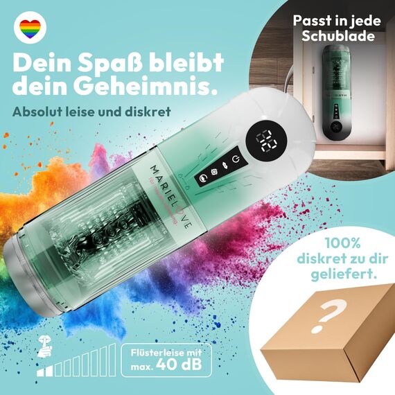 Sexspielzeug für die Männer – Elektrischer Masturbator mit Vibration, Saug- & Teleskopfunktion, 100 % wasserdicht, Taschenmuschi wiederaufladbar mit APP-Steuerung