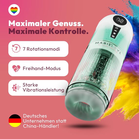 Sexspielzeug für die Männer – Elektrischer Masturbator mit Vibration, Saug- & Teleskopfunktion, 100 % wasserdicht, Taschenmuschi wiederaufladbar mit APP-Steuerung