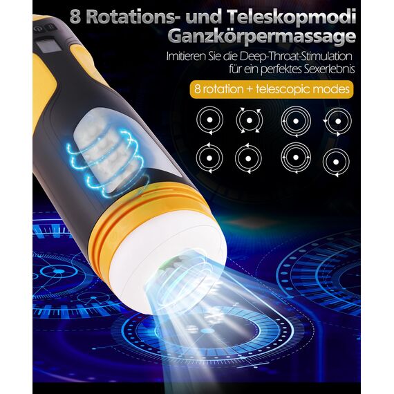 Elektrisches Cup-Masturbator-Spielzeug APP-Steuerung, Masturbieren für Männer mit 8 Modi, Teleskopfunktion und rotierender Massagefunktion, Pocket-Pussy-Penis-Masturbatoren, leicht zu reinigen