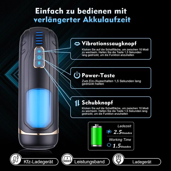 Automatische 2-in-1-Masturbatoren für Männer, Sinloli APP-gesteuertes Sexspielzeug mit 10 Saug- und 10 Stoßvibrationen, 5,7-Zoll-3D-Spielzeug für Erwachsene mit extrem leisen, realistischen Ärmeln