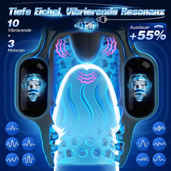 Tauara Masturbieren für Männer Masturbator mit APP, 4 IN 1 Sex Spielzeug für die Männer Vibrator Trainer Masturbatoren mit 10 Vibrations und Lecken Vibratorensets Sexspielzeug
