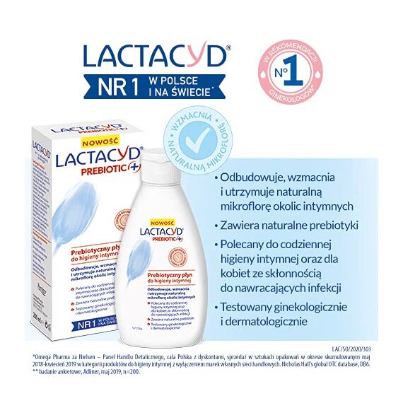 Lactacyd Prebiotic + Präbiotische Intimhygiene - Tagespflege für Frauen mit Anfälligkeit zur Wiederaufkehrung 200 ML