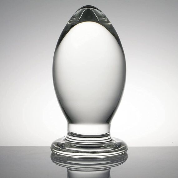 SXOVO Riesiges Head Glass Plug Klar Extra Groß Analplugs Butt Plug Kristall Glas Glasdildo Anal Klassische Dildos Analdildo Analspielzeuge Sexspielzeug für Frauen und Männer