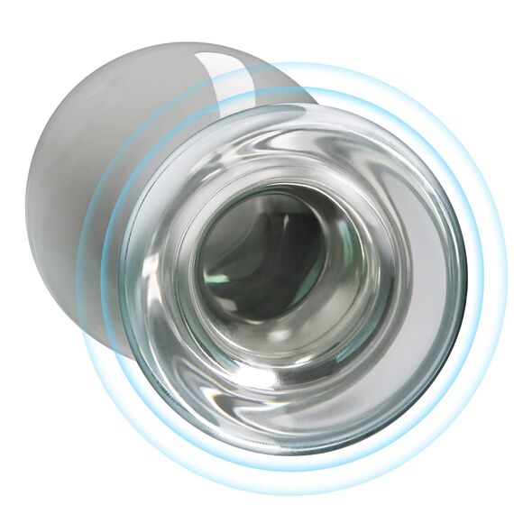 SXOVO Glas Dildo Buttplug Trainer, G-Punkt Stimulator Analplug mit Stoss Kegel Glas Kristall Analdildo Butt Plug Analsexspielzeug für Frauen Männer Masturbation (L)