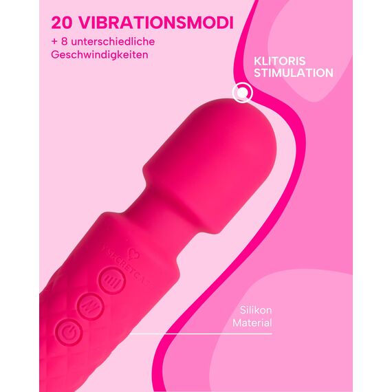 MySecretCase Vibratorensets für Frauen Klitoris 20cm Auflege Vibration für Frauen Kabellos 20 Vibrationen + 8 Geschwindigkeiten Vibrator für Frauen Sexspielzeug Paar Vibrator Klitoris Wasserdicht USB