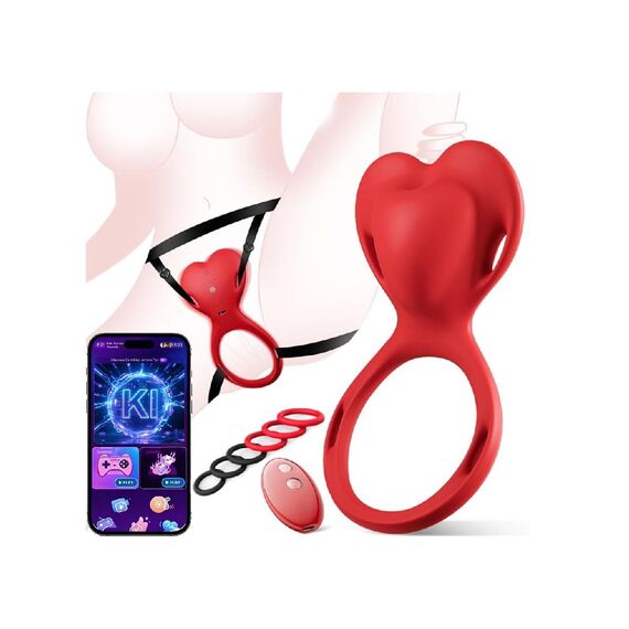 Tagnaff Bdsm Bondage Vibrator Sex Spielzeug für die Paare Frau Extrem Sex, mit 6 Penisring, Leise Butterfly Vibratorensets für Frauen Klitoris, 10 Vibration für Frauen, Sexspielzeug Sets mit KI APP