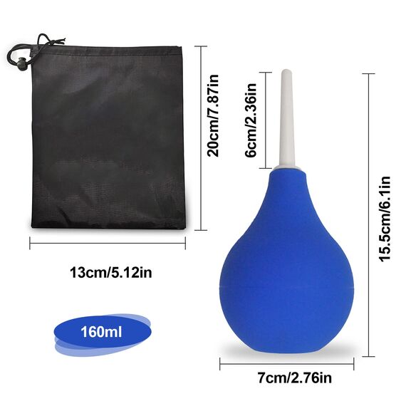 TSHAOUN Silikon Andusche abnehmbare 160 ml, Irrigator zur hygienischen Darmreinigung komfortable schlanke, wiederverwendbarer Duschkopf-Düsen , Einlaufbirne für Männer Und Frauen