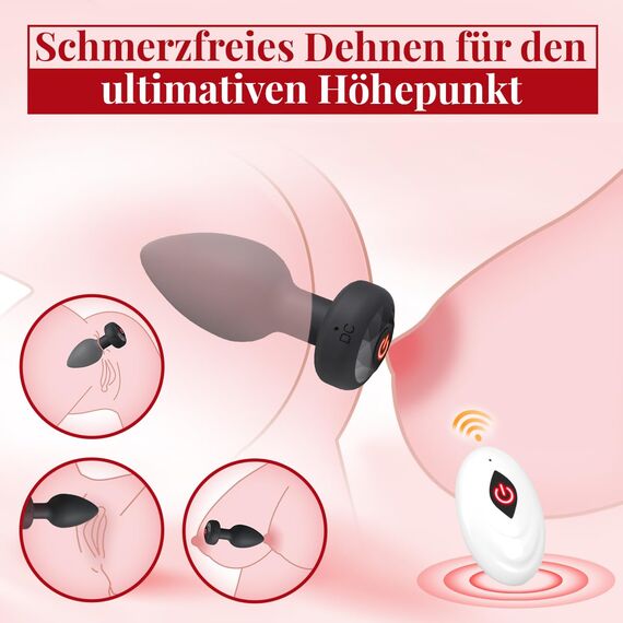 Analplug# für Frauen Männer,Analplugs 3-Set mit Vibration 10 Modi,Silikon Anal Plugs Vibrator ButtPlug Vibration Sex spielzeug für die Männer Analvibratoren für Frau Buttplug Anfänger/Profis Anal Toys