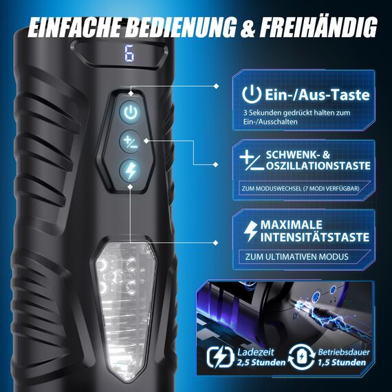 Honeyexp Masturbieren für Männer AI-Interaktion Masturbator mit Griff, Telefonhalterung und Saugnapfbasis, Sex Spielzeug für die Männer 7 Modi Teleskopfunktion und Rotation App-Steuerung Masturbatoren