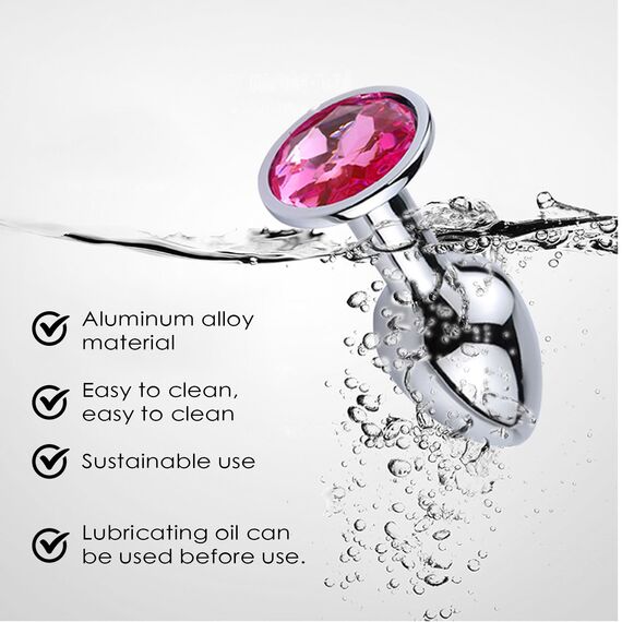 halercay 3 Stücke Klein Medium Groß Metall Analplug Set mit Kristall Diamant Sex Spielzeug,Buttplug Anal Butt Plug,für Frauen Männer Paare Anfanger für Frauen Männer Plug Metall Set (Dunkellila)