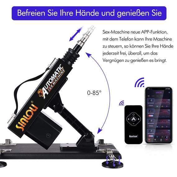Automatische Sexmaschine Sinloli APP-Steuerung Fernbedienung Erwachsene Sexmaschine Weibliches Sexspielzeug Riesiger fluoreszierender Dildo Doppelköpfe Doppel-G-Punkt-Stimulatorspielzeug