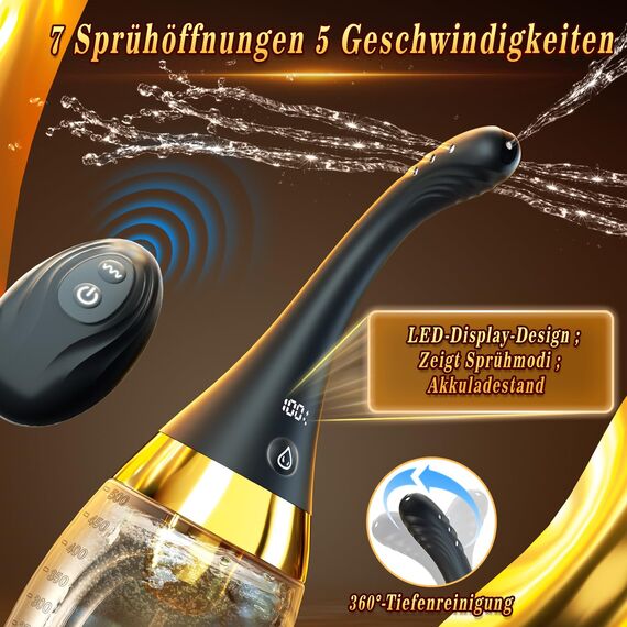 Po Dusche Klistier zur Darmspülung - Intimdusche zur Analdusche und Vaginaldusche mit 5 Modi & LED-Anzeige, Anal Duschschlauch für Frau & Mann Verstopfung Lindern, Anti-Rückfluss Rektaler Irrigator