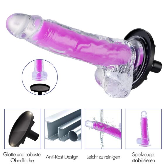 Automatische Sexmaschine Sinloli APP-Steuerung Fernbedienung Erwachsene Sexmaschine Weibliches Sexspielzeug Riesiger fluoreszierender Dildo Doppelköpfe Doppel-G-Punkt-Stimulatorspielzeug