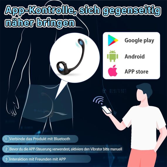 Anal Plug Vibrator Sex Spielzeug für die Männer - Penisring Dildo Prostata Stimulation Cockring Sexspielzeug Analplug Analvibratoren Mann mit 10 Vibration, APP Fernsteuerung Ringe für Paare Extrem Sex