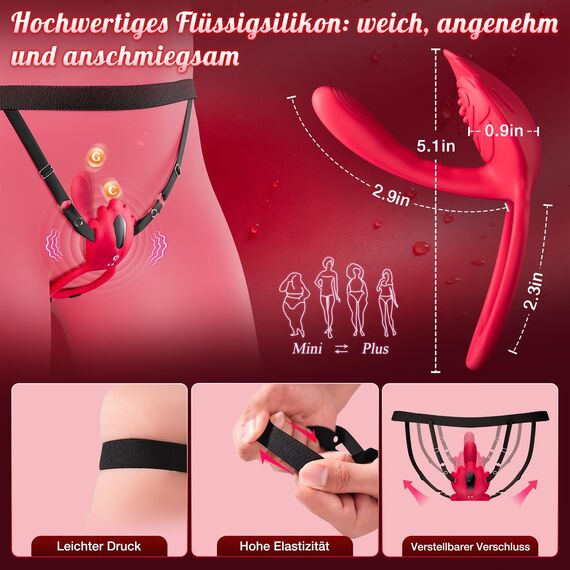 Tagnaff Leise Vibrator Sex Spielzeug für die Paare Frau Extrem Sex mit 6 Penisring, KI-Dialog Butterfly Vibratorensets für Frauen Klitoris, Dildo Vibration für Frauen, Bdsm Sexspielzeug Sets, Sex Toys