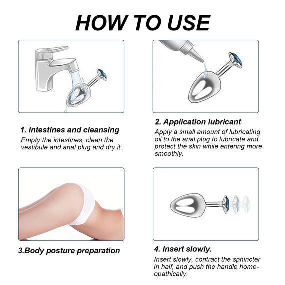 3 Stücke Metall Analplug Set, Silber Metall Analplug mit Kristall Diamant, Sex Spielzeug für Die Frau Männer, Klein Medium Groß Buttplug Anal Butt Plug Set, Rote