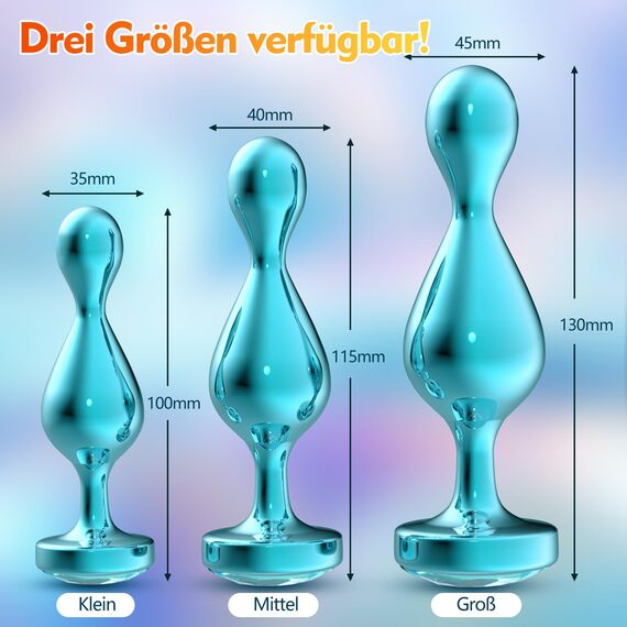 Analspielzeuge Analplugs Set für Erwachsene - 3 Stücke Metall Set Metall Analplug für Frauen Männer Paare Anfanger, ButtPlug Sex Toys Mit Diamantbasis für Prostata Stimulation Männer