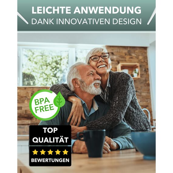 EBENTHAL-VITAL Darmeinlauf mit 2 m Schlauch und Edelstahlbehälter - Irrigator zur Darmreinigung BPA-frei - Darmspülung sowie Intimdusche - Darmreinigungs-Set 2 Liter