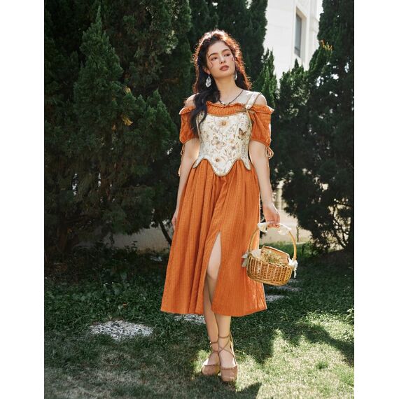 Scarlet Darkness Bustier-Top für Damen, Renaissance-Blumenmuster, Schnürung, Bodyshaper, Korsett mit Reißverschluss, schmetterlings- / blumendesign, 16