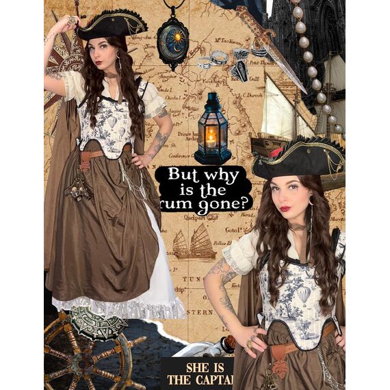 Scarlet Darkness Bustier-Top für Damen, Renaissance-Blumenmuster, Schnürung, Bodyshaper, Korsett mit Reißverschluss, Black Line Art, 14