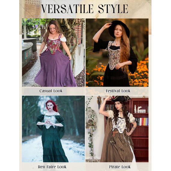 Scarlet Darkness Bustier-Top für Damen, Renaissance-Blumenmuster, Schnürung, Bodyshaper, Korsett mit Reißverschluss, Cremefarbenes Gänseblümchen, 14