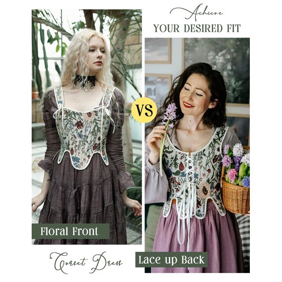 Scarlet Darkness Bustier-Top für Damen, Renaissance-Blumenmuster, Schnürung, Bodyshaper, Korsett mit Reißverschluss, Cremefarbenes Gänseblümchen, 18