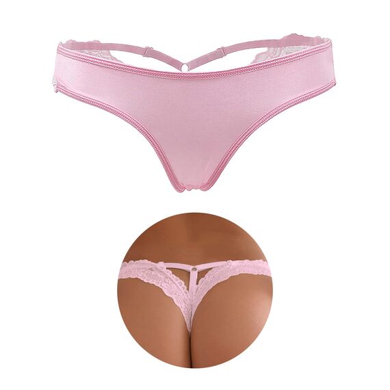 String Tanga Spitze Damen Sexy Brazilian Slip Große Größen Unterhosen übergröße String mit Spitze Unterwäsche für Mollige Frauen Low Rise Hipster Höschen Atmungsaktive Thong T-Back Panties 3XL,Rosa