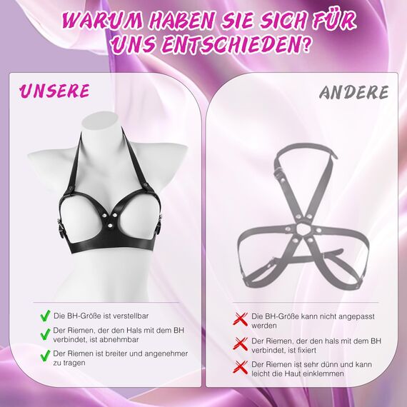 BDSM Bondage Set Sex Spielzeug für die Paare Brust Fesseln für Frau Sexy Harness Damen Leder SM Fesselset Fesseln Erotisches Sexspielzeug für die Frau Extrem Dessous Damen Sex Toys Extrem Sexspiele