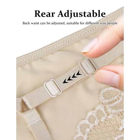 String Tanga Spitze Damen Sexy Brazilian Slip Große Größen Unterhosen übergröße String mit Spitze Unterwäsche für Mollige Frauen Low Rise Hipster Höschen Atmungsaktive Thong T-Back Panties XL,Beige