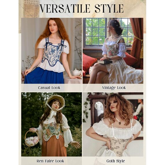 Scarlet Darkness Vintage-Bustier-Top für Damen, Renaissance-Blumenmuster, Schnürung, Fischgräten-Korsett-Top, Orange, Größe 42, Orangenblüte, 14