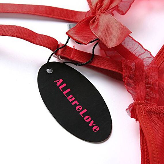 Dessous für Frauen Sexy Einteiler Teddy Dessous Bodysuit Spitze Nachthemd, Weinrot, Medium