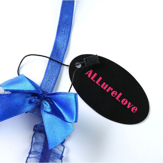 Dessous für Damen, sexy, einteilig, Teddy-Dessous, Body, Spitzen-Nachthemd, Blau, X-Large