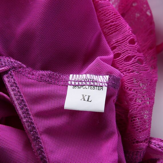 Dessous für Damen, sexy, einteilig, Teddy-Dessous, Body, Spitzen-Nachthemd, Violett, XXX-Large