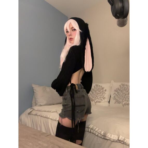 KORURACLUB Cosplay Sexy Bunny Outfit Schwarze Cosplay Dessous für Damen Tierkostüme Bunny Bodysuit (L-XL)