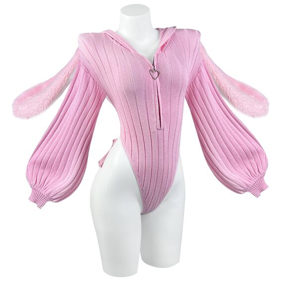KORURACLUB Cosplay Sexy Bunny Outfit Rosa Cosplay Dessous für Damen Tierkostüme Bunny Bodysuit (XS-M)