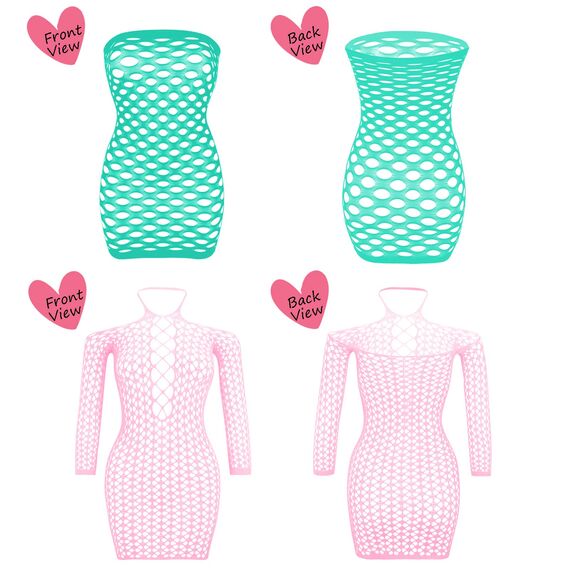 Damen Fischnetz Bodys Dessous Nachtwäsche Spitze Strümpfe Blumen für Romantische Datum Tragen Reizwäsche (12Pack)