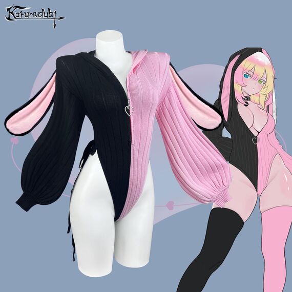 KORURACLUB Cosplay Sexy Bunny Outfit Cosplay Dessous für Damen Tierkostüme Bunny Bodysuit (Schwarz und Pink, XS-M)
