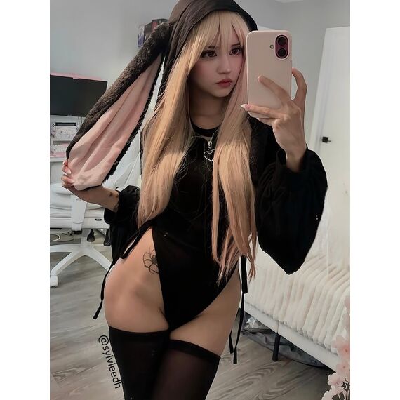 KORURACLUB Cosplay Sexy Bunny Outfit Schwarze Cosplay Dessous für Damen Tierkostüme Bunny Bodysuit (XS-M)
