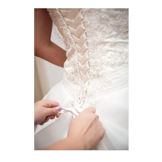 YCShun Damen Hochzeitskleid ReiÃŸverschluss verstellbare Passform Satin Korsett Zurück Kit Schnürung für Ballkleid - WeiÃŸ - 36 cm