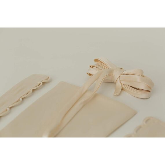 QRBTSCL Damen Hochzeitskleid, Reißverschluss, verstellbare Passform, Satin, Korsett am Rücken, Schnürschuh für Ballkleid, Light Champagne, 14