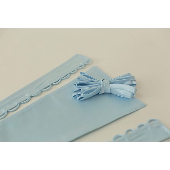 QRBTSCL Damen Hochzeitskleid, Reißverschluss, verstellbare Passform, Satin, Korsett am Rücken, Schnürschuh für Ballkleid, Hell, blau, 10