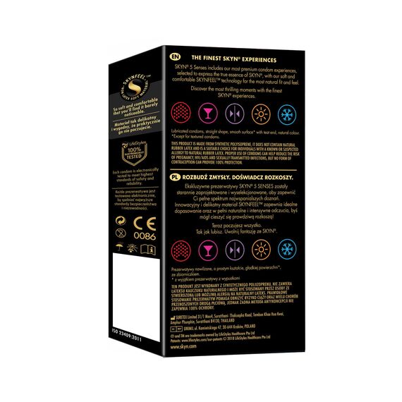 SKYN Elite Kondome (50 Stück) & 5 Senses Kondome (10 Stück) Latexfreie, verendbar mit unser Lube