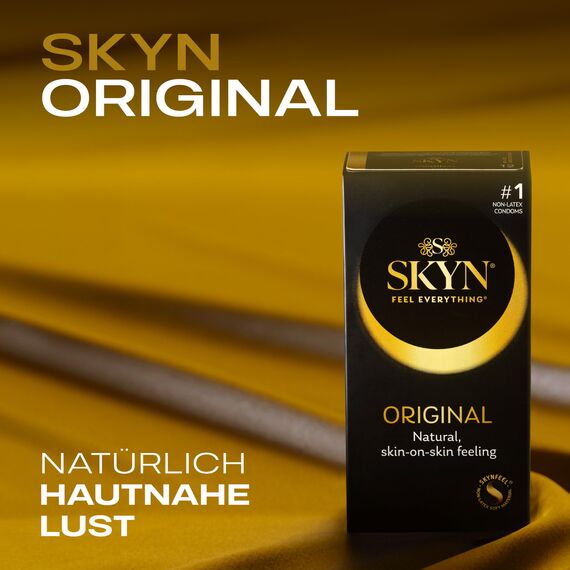 SKYN Original Kondome 50 Stück - Skynfeel Latexfrei für Männer, normale Größe, stark & dünn, glatte gerade Form, 53 mm breit