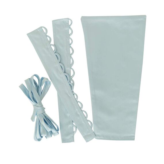 QRBTSCL Damen Hochzeitskleid, Reißverschluss, verstellbare Passform, Satin, Korsett hinten, Schnürung, für Ballkleid, Hellblau, 45,7 cm