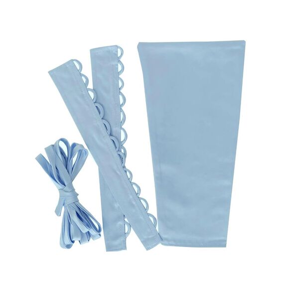 QRBTSCL Damen Hochzeitskleid, Reißverschluss, verstellbare Passform, Satin, Korsett hinten, Schnürung, für Ballkleid, Hellblau, 45,7 cm