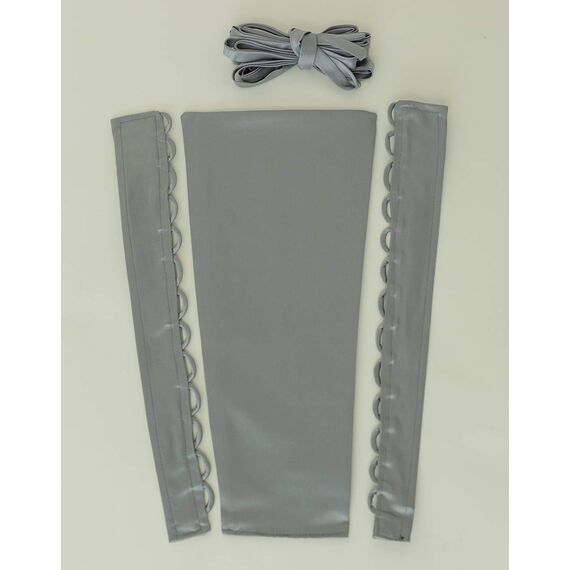 YCShun Damen Hochzeitskleid Reißverschluss Ersatz verstellbare Passform Satin Korsett Zurück Kit Schnürung für Ballkleid, grau, 25 cm