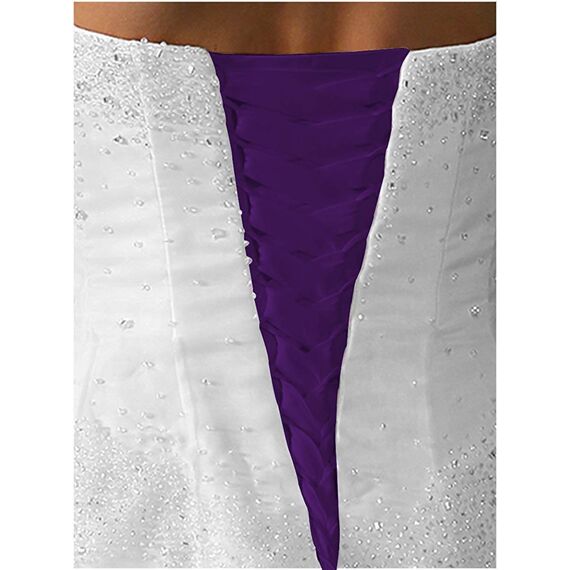 QRBTSCL Damen Hochzeitskleid, Reißverschluss, verstellbare Passform, Satin, Korsett am Rücken, Schnürschuh für Ballkleid, Violett, 12