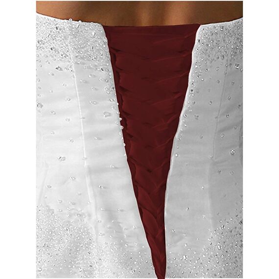 YCShun Damen Hochzeitskleid ReiÃŸverschluss verstellbare Passform Satin Korsett Zurück Kit Schnürung für Ballkleid - Rot - 45.72 cm