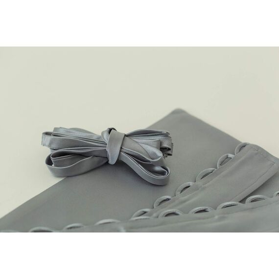 QRBTSCL Damen Hochzeitskleid, Reißverschluss, verstellbare Passform, Satin, Korsett am Rücken, Schnürschuh für Ballkleid, GRAU, 22